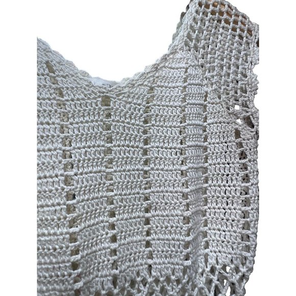 White Diamond Women’s Ivory Crochet Top Boho Sexy Size Large - Picture 5 of 7